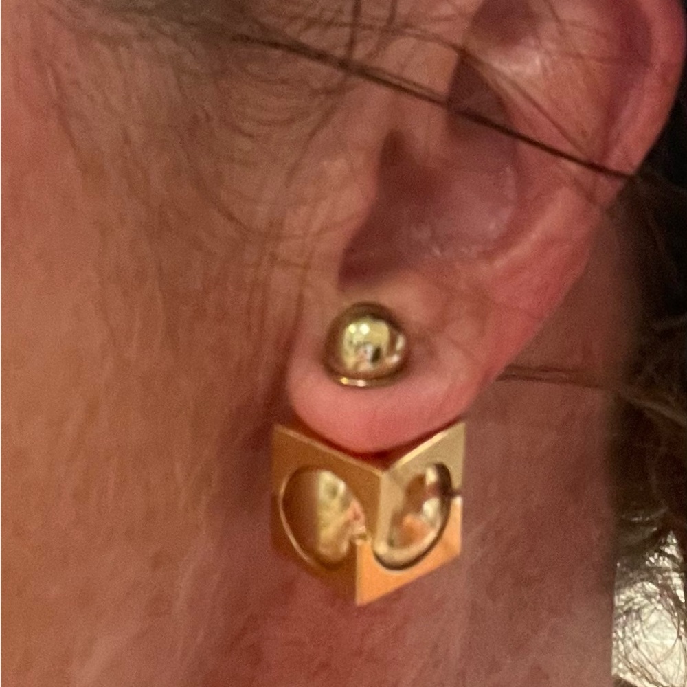 Dior Gold Sphere Stud Earrings